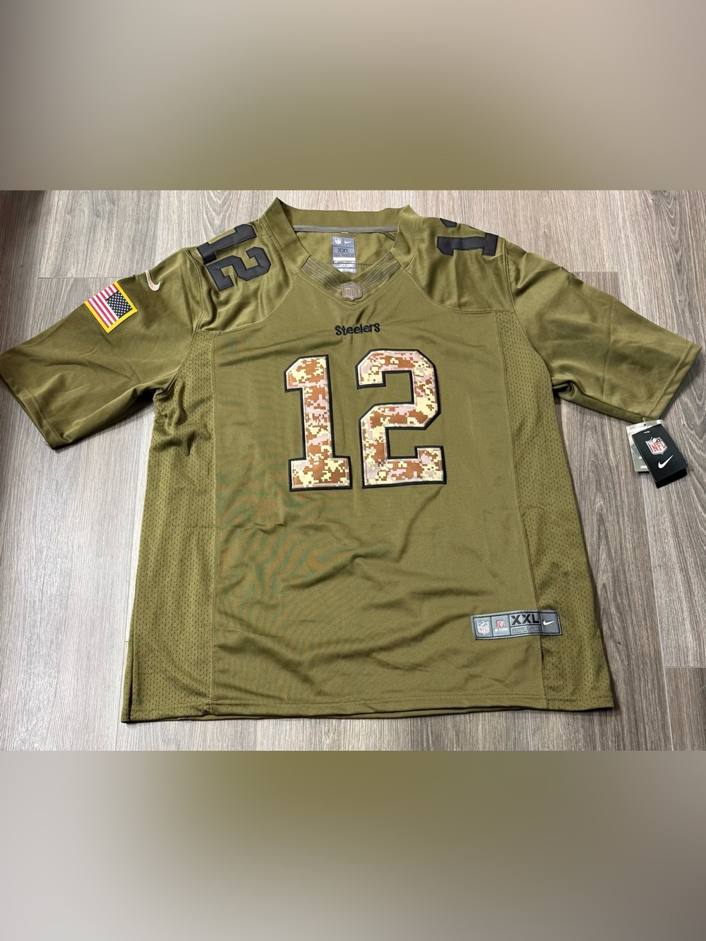 Nike NFL Pittsburgh Steelers Salute to Service Limited Jersey Custom #12 XXL